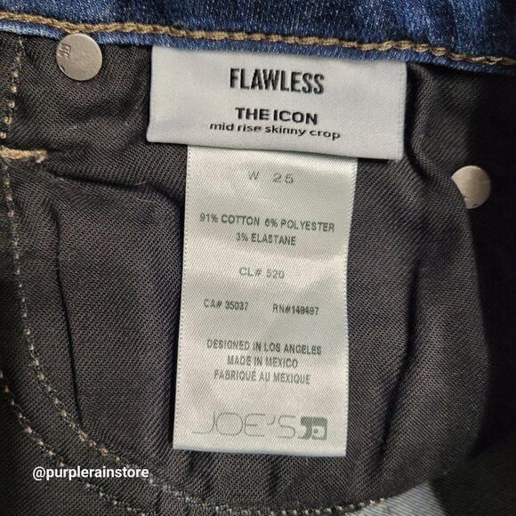 Joes Jeans Size 25 Icon Skinny Crop Mid Rise Romona Wash Stretch Denim - Picture 4 of 11
